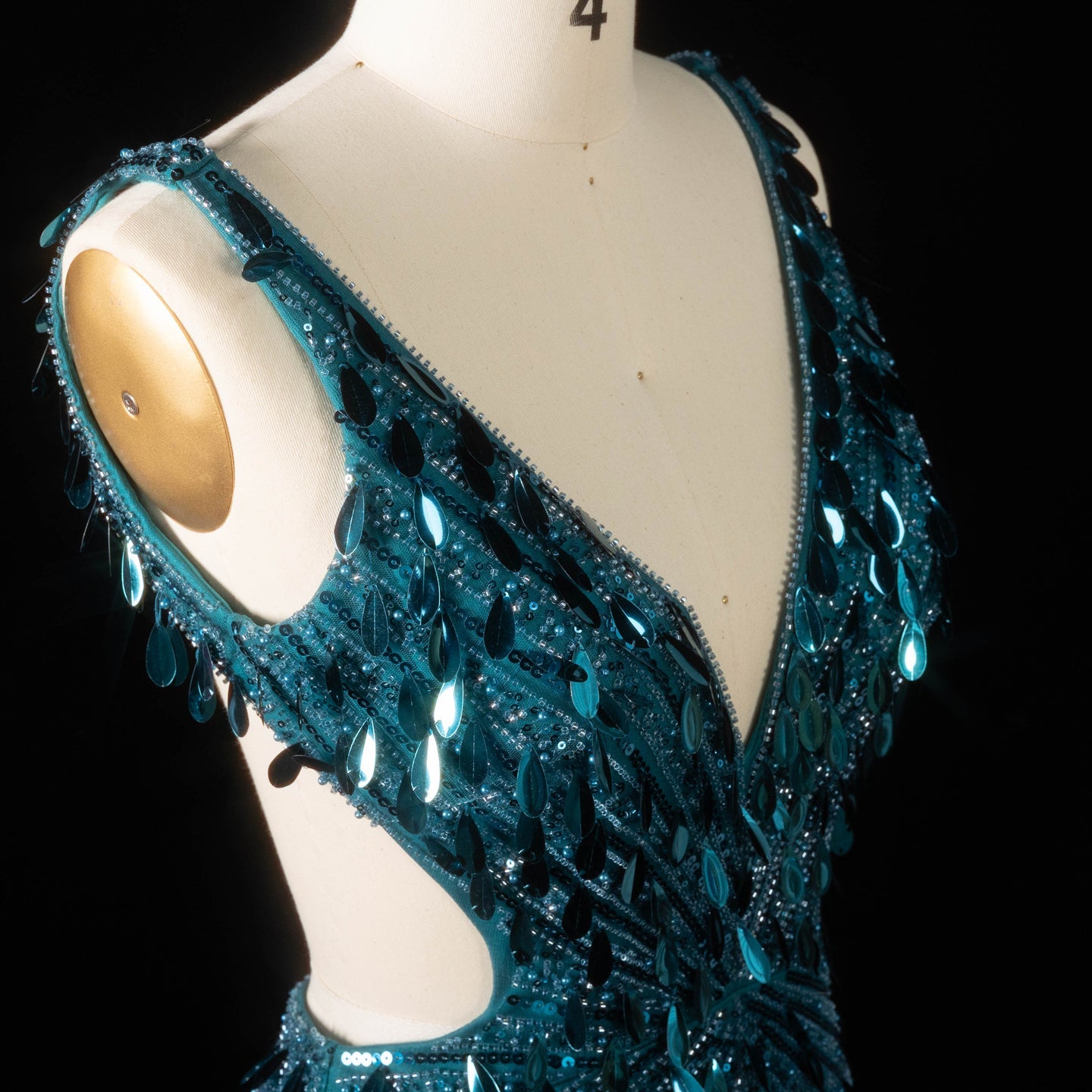 All-Sequined Deep V-Neck Mermaid Prom Dress with Split Side SH351 Sheer Fairy
