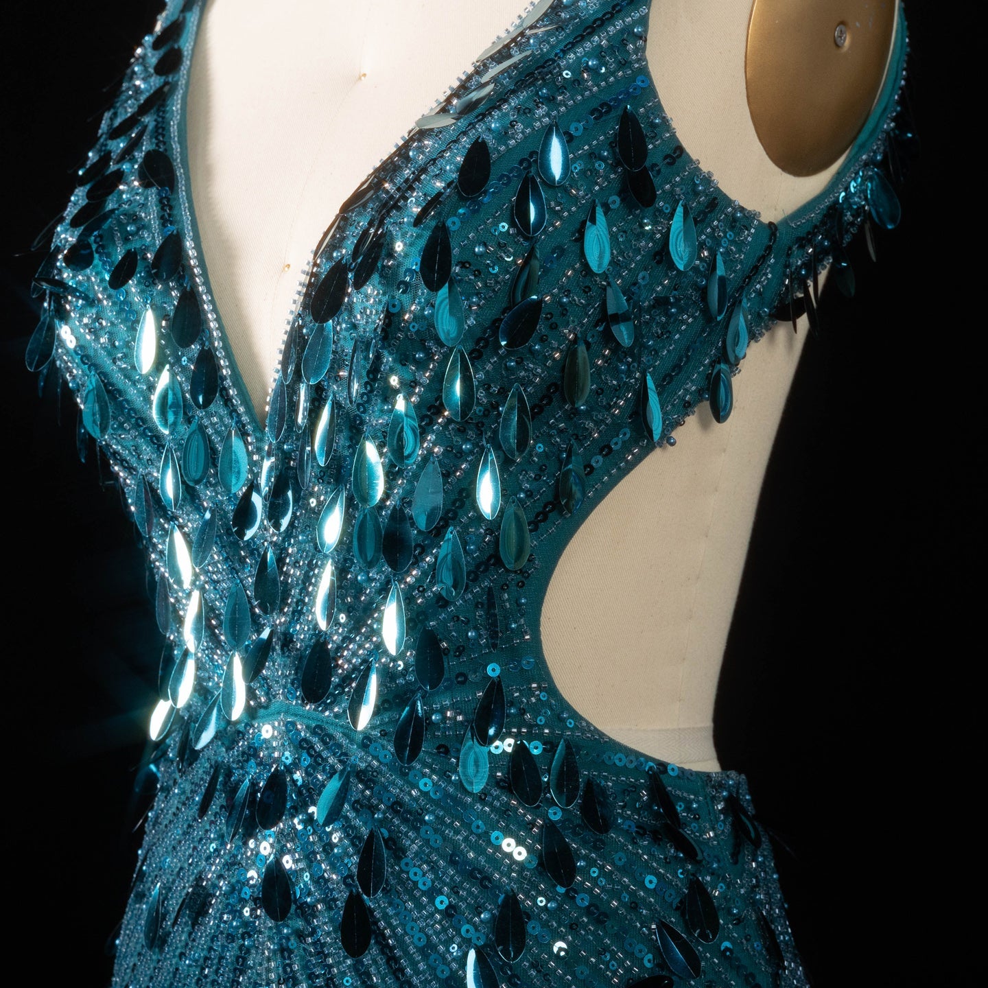 All-Sequined Deep V-Neck Mermaid Prom Dress with Split Side SH351 Sheer Fairy
