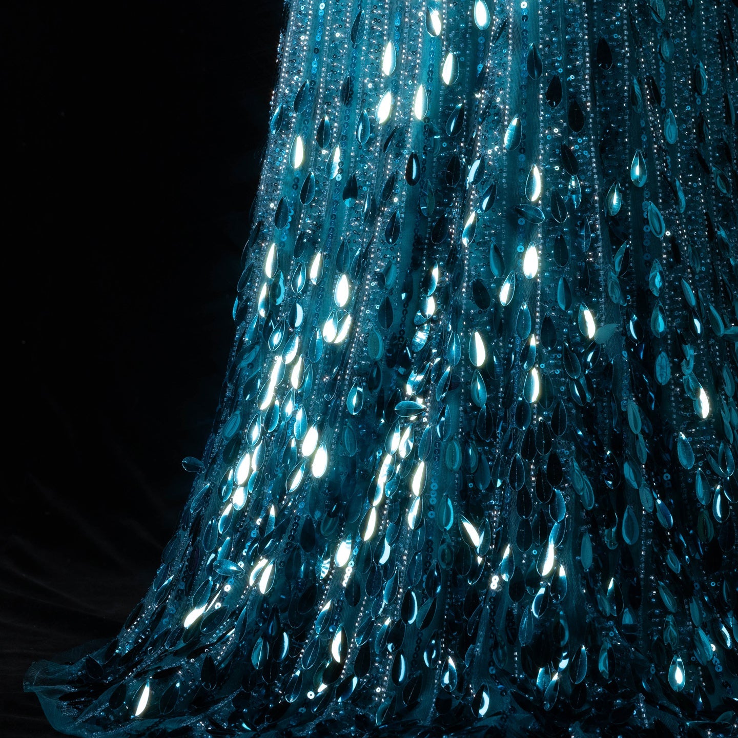 All-Sequined Deep V-Neck Mermaid Prom Dress with Split Side SH351 Sheer Fairy