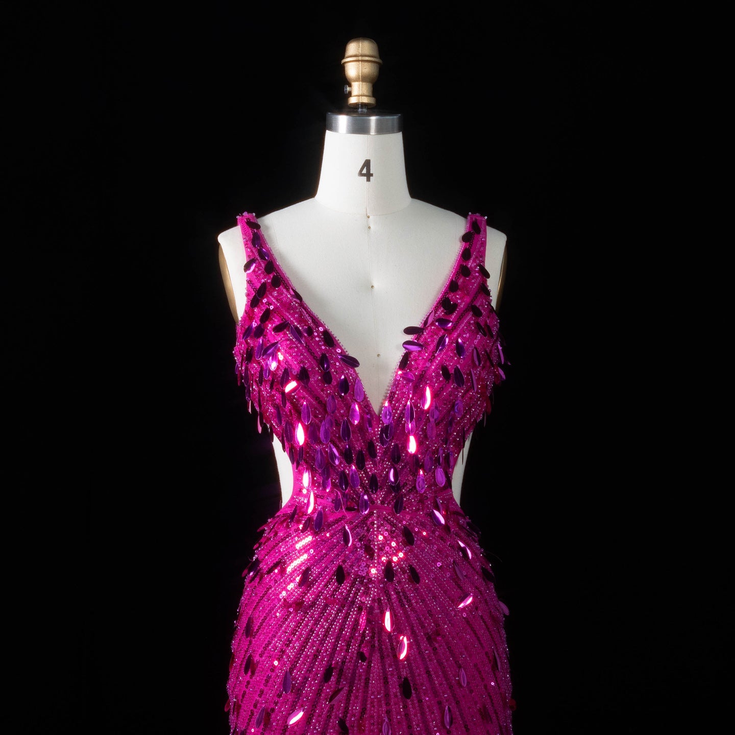 All-Sequined Deep V-Neck Mermaid Prom Dress with Split Side SH351 Sheer Fairy