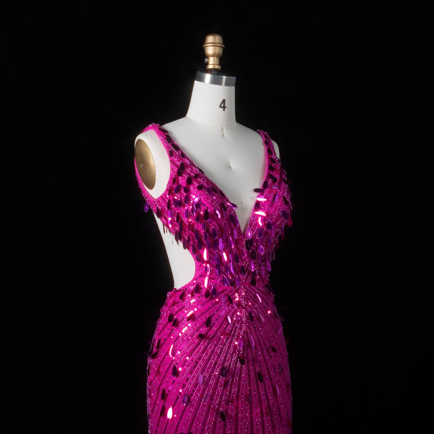 All-Sequined Deep V-Neck Mermaid Prom Dress with Split Side SH351 Sheer Fairy