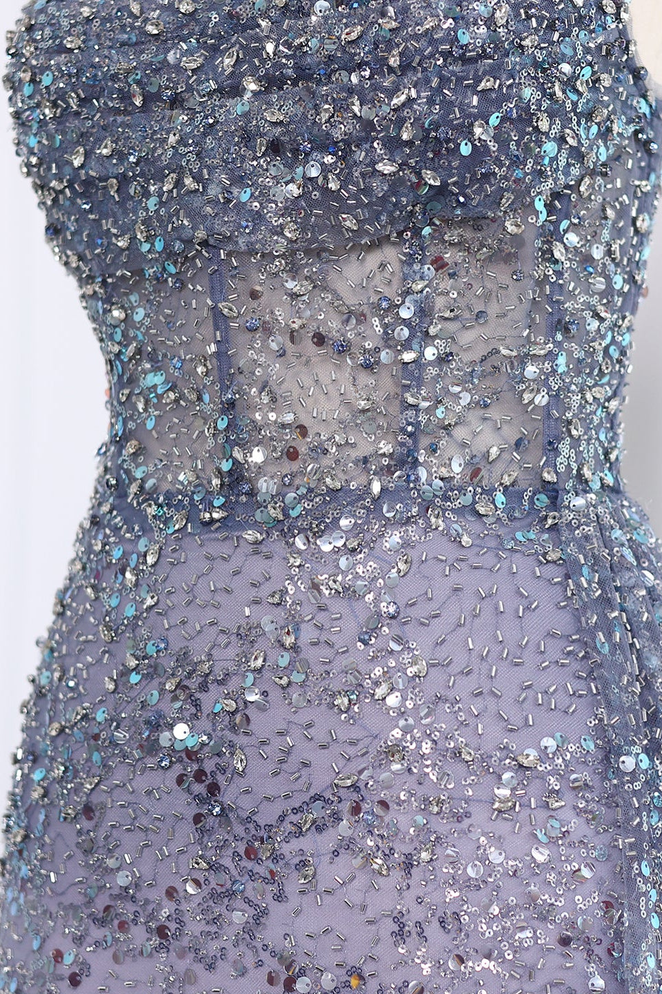 Luxury Sequined One-Shoulder Mermaid Evening Dress SS710
