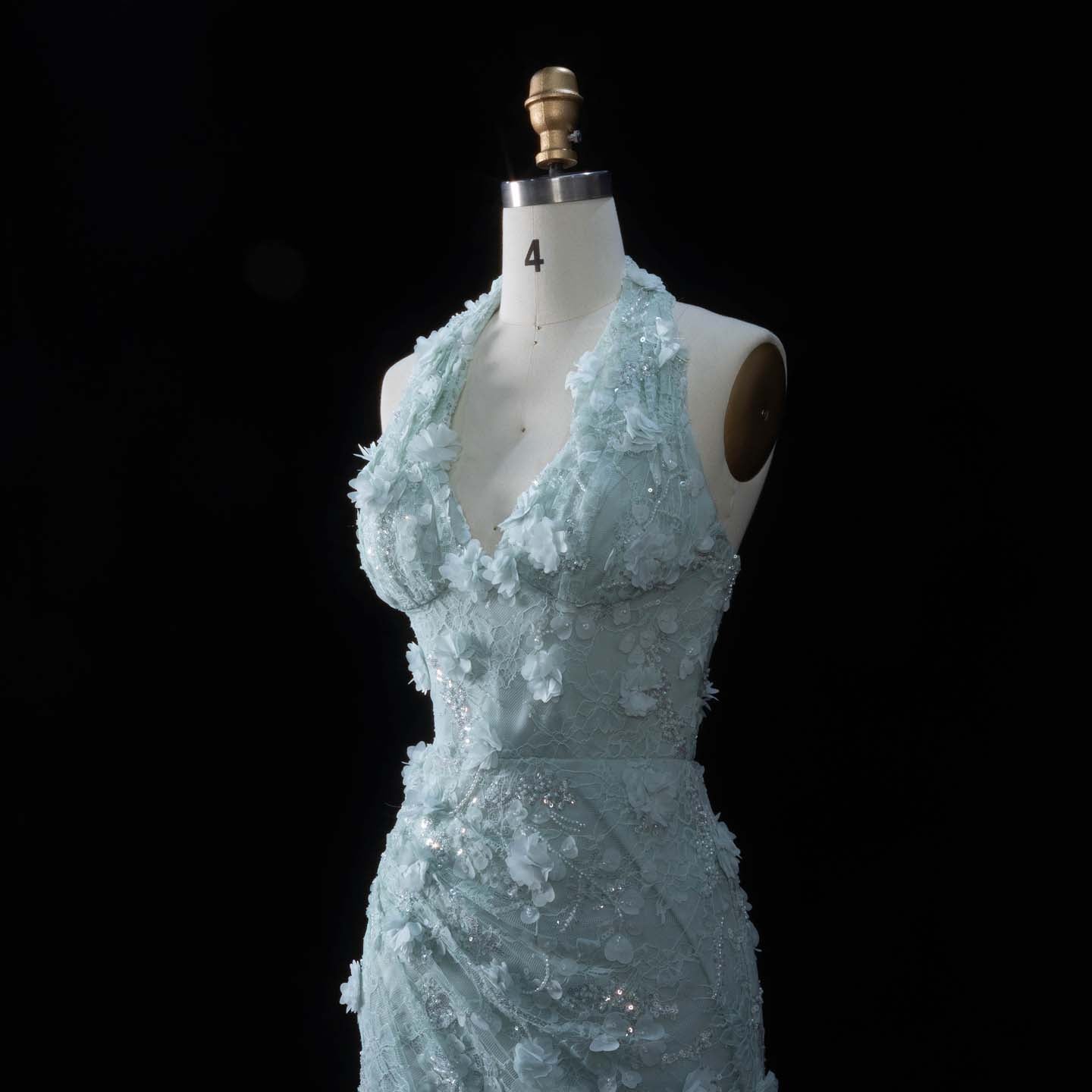 Metallic Sheath Deep V-Neck Prom Dress SF521 Sheer Fairy