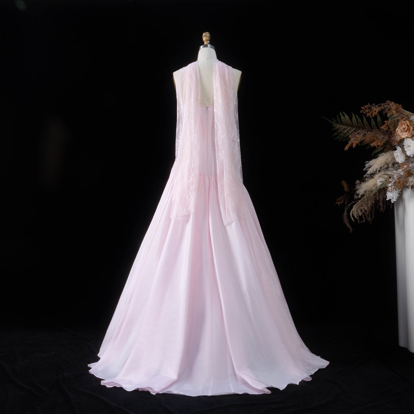 Minimalist Sky Blue Satin Strapless Ball Gown Evening Dress SF036 Sheer Fairy