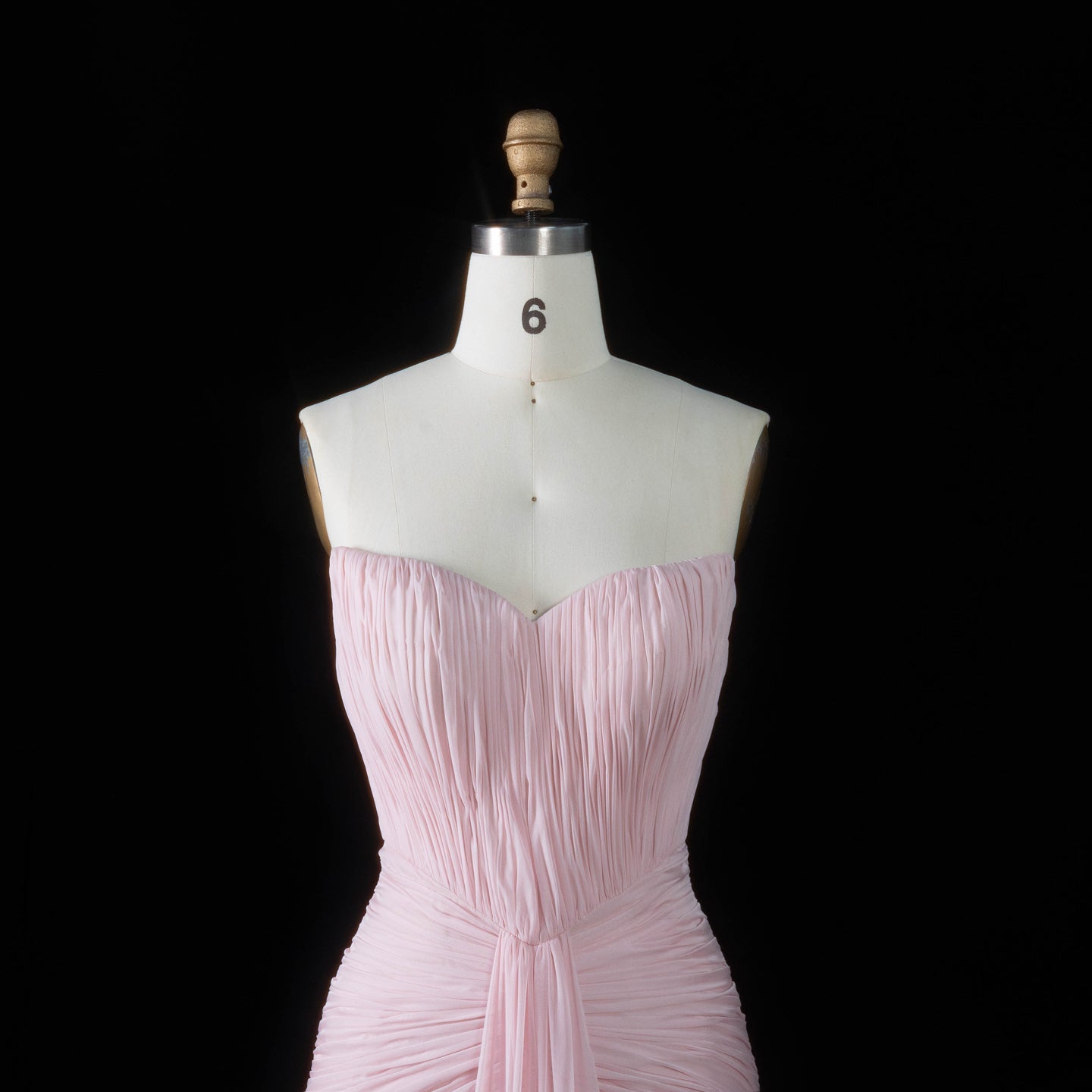 Minimalist Blush Pink Pleated Chiffon Strapless Evening Dress SF057 Sheer Fairy