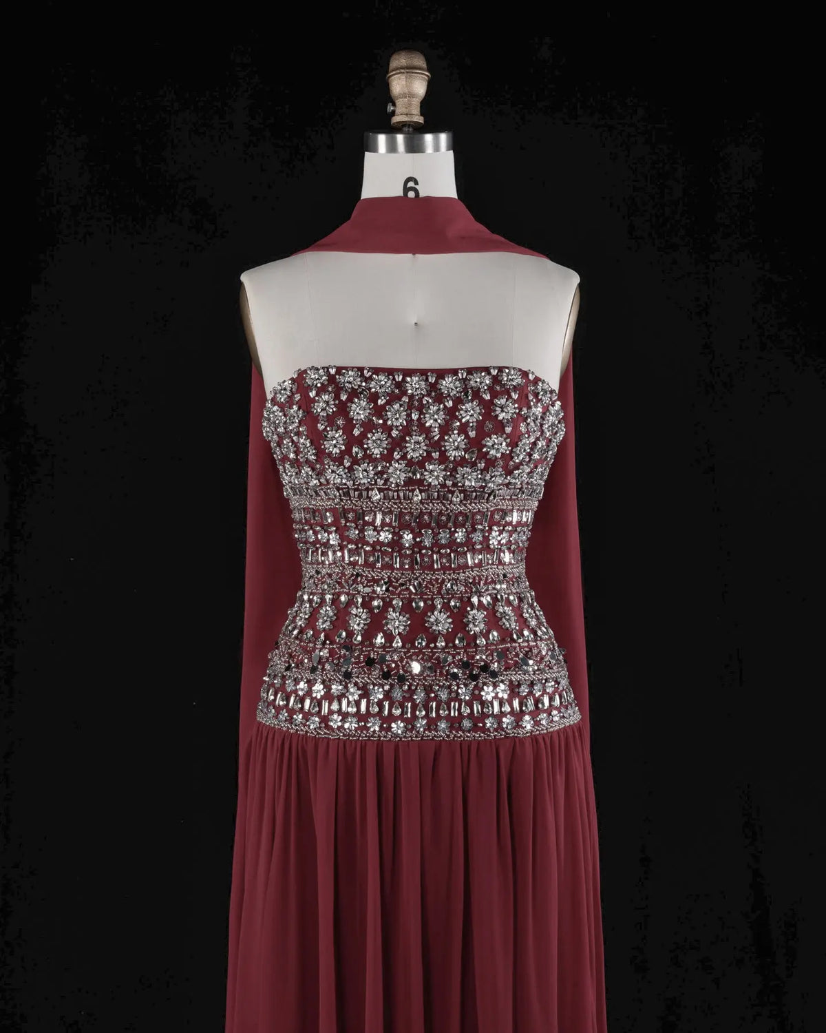 Beaded Chiffon A-Line Strapless Mermaid Evening Dress SS539 Sheer Fairy