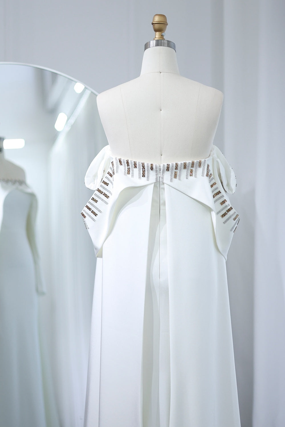 Elegant White Off Shoulder Long Sleeves Evening Dress with Cape SF008 Sheer Fairy