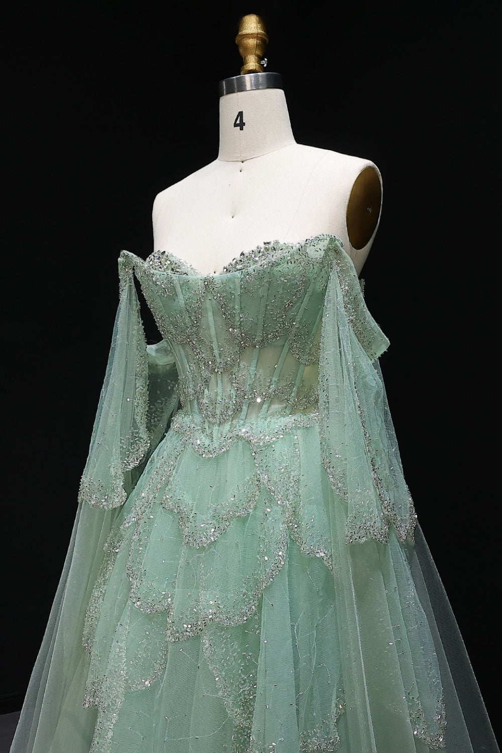 Purple Satin A-Line Sleeveless Prom Dress with Sweep Train SS215 Sheer Fairy