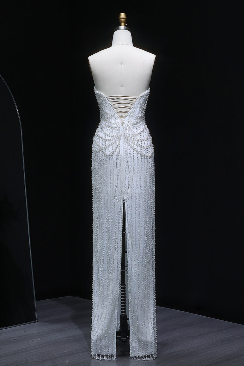 Elegant Strapless Beaded Long Wedding Dress SW087 Sheer Fairy