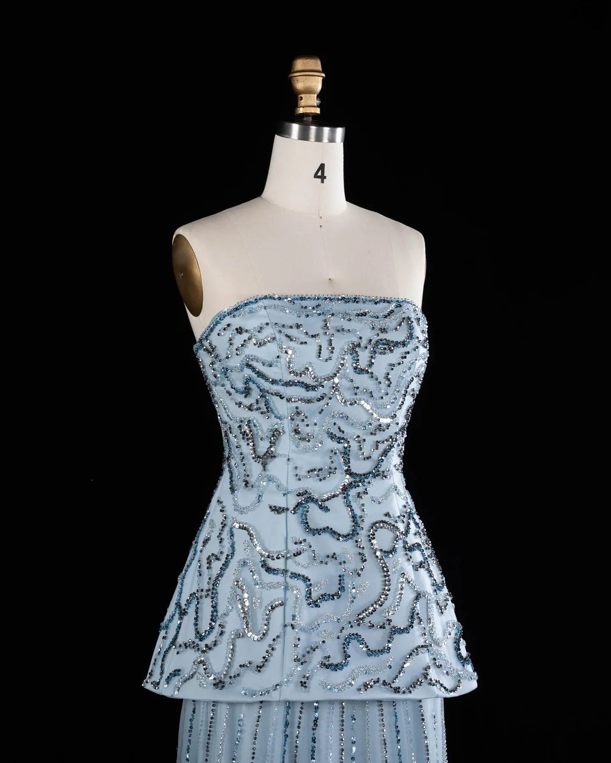 Luxury Two-Piece Peplum Beaded Fringe Evening Dress SS218 Sheer Fairy