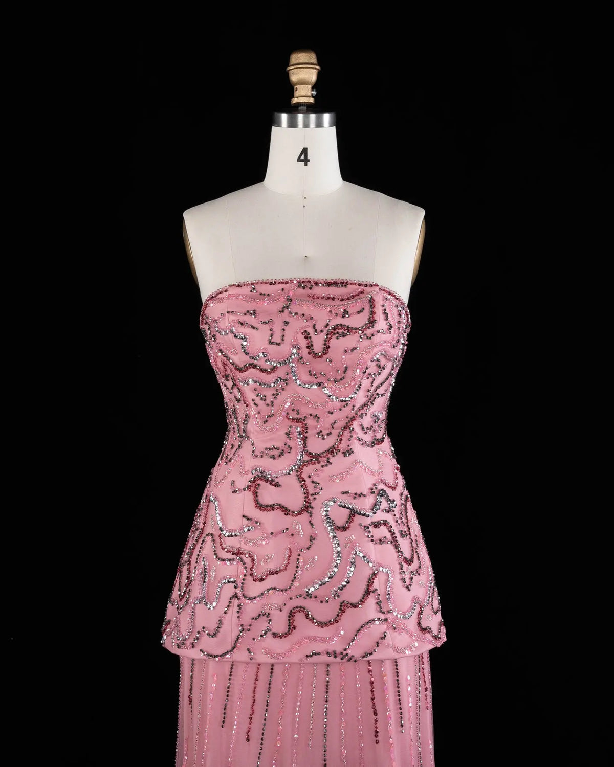 Luxury Two-Piece Peplum Beaded Fringe Evening Dress SS218 Sheer Fairy