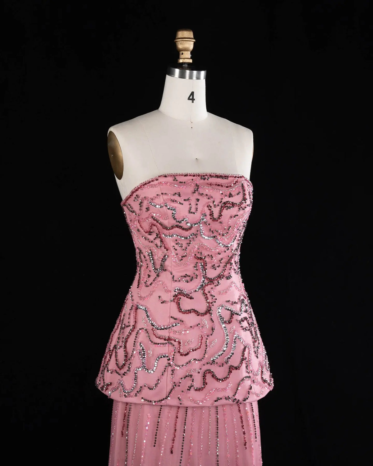 Luxury Two-Piece Peplum Beaded Fringe Evening Dress SS218 Sheer Fairy