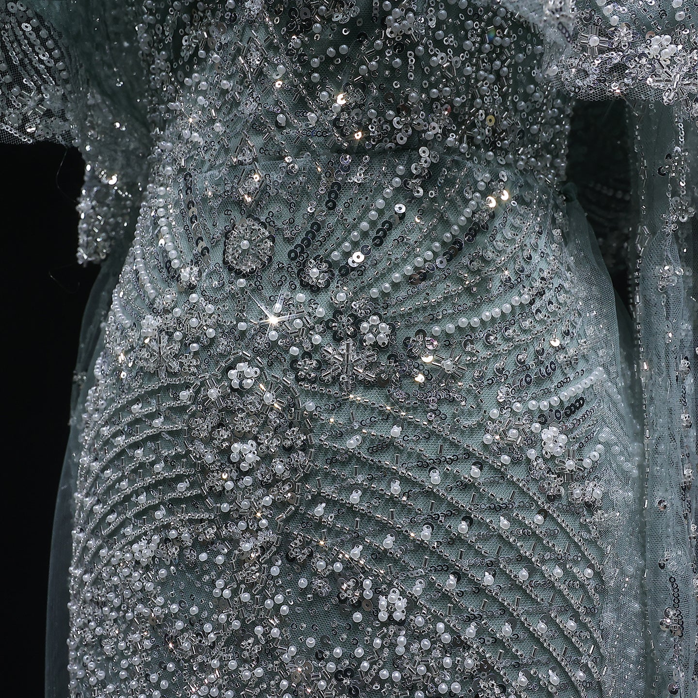 Luxury Champagne Beaded High Neck Cape Sleeve Mermaid Evening Gown SS557 Sheer Fairy