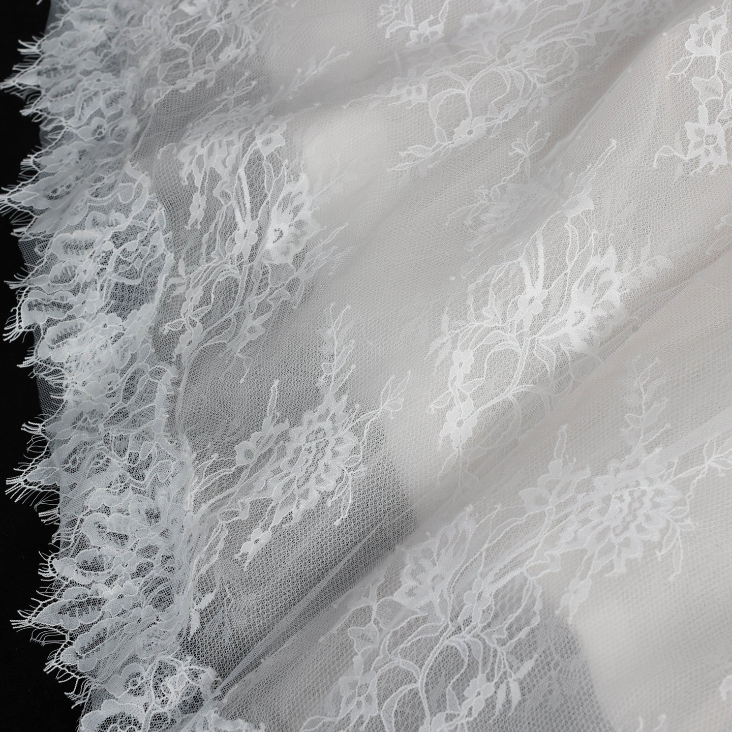 White Lace Ball Gown Wedding Dress Off the Shoulder with Long Sleeves and Beaded Details SW679 Sheer Fairy