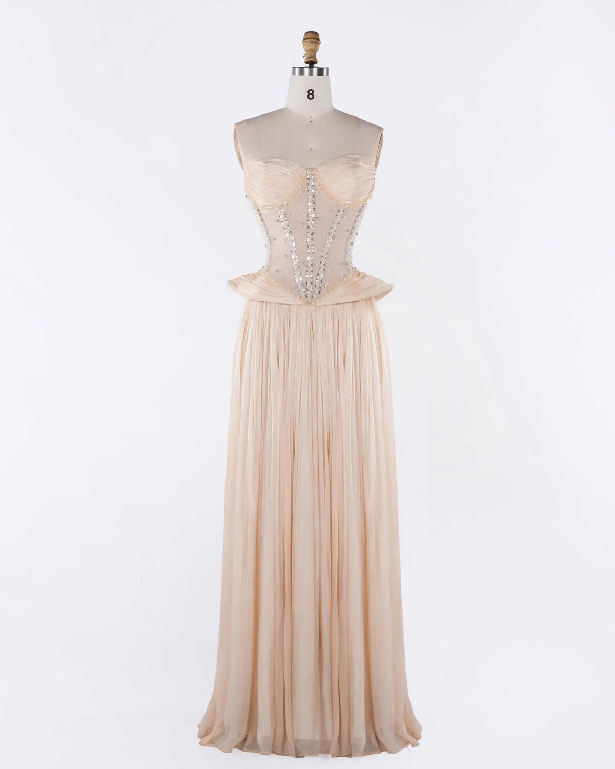 Champagne Tulle Corset Sweetheart Evening Dress Sheer Fairy