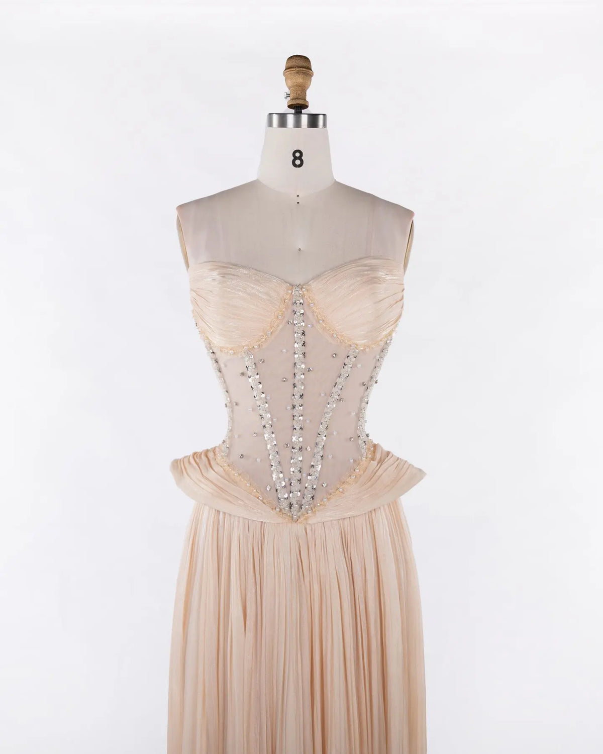 Champagne Tulle Corset Sweetheart Evening Dress Sheer Fairy