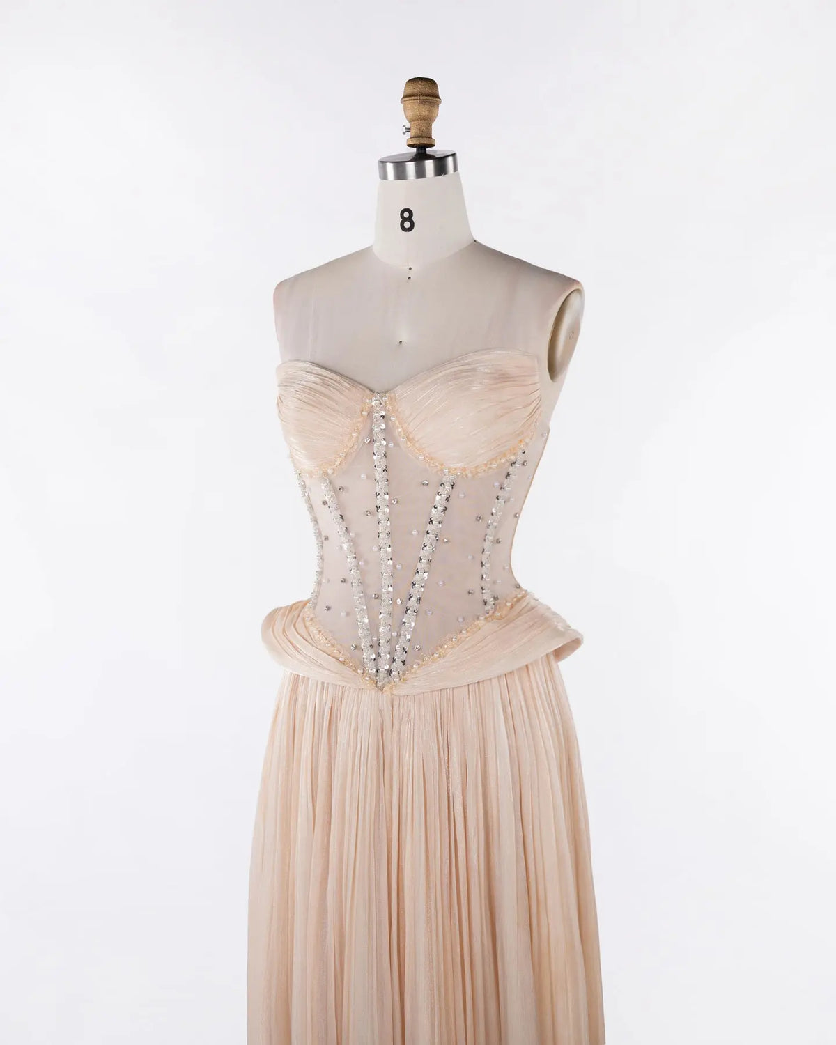 Champagne Tulle Corset Sweetheart Evening Dress Sheer Fairy