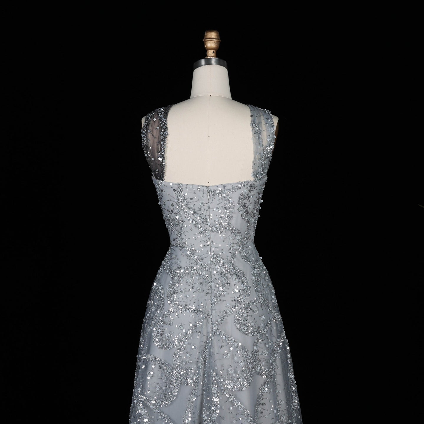 Blush Pink Halter Neck Beaded Floral A-Line Evening Dress Gown SS709 Sheer Fairy