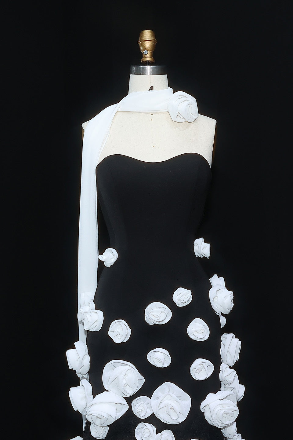 Modest 3D Rose Strapless Mermaid Evening Dress with Train SS207