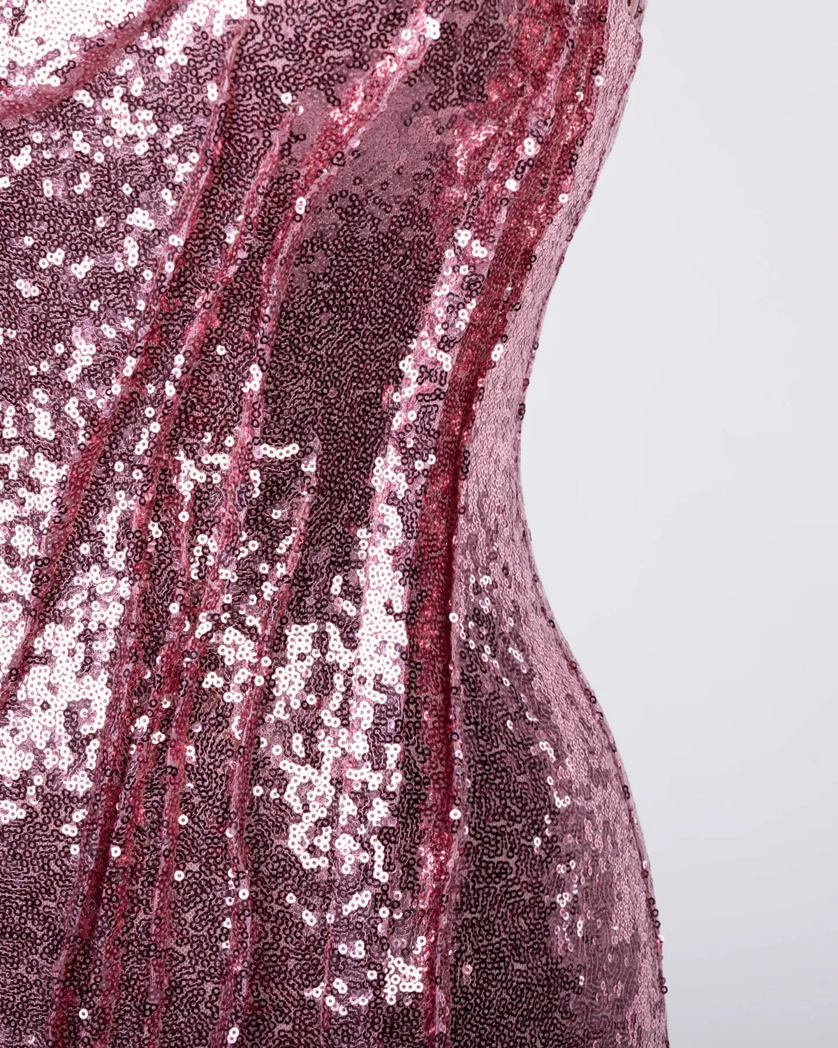 Pink Sequin Crystal Embellished Evening Dress Sheer Fairy