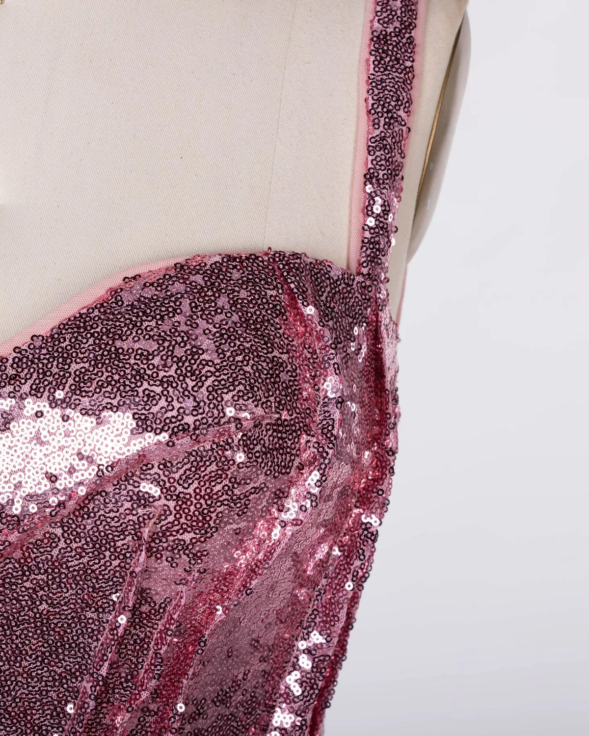Pink Sequin Crystal Embellished Evening Dress Sheer Fairy