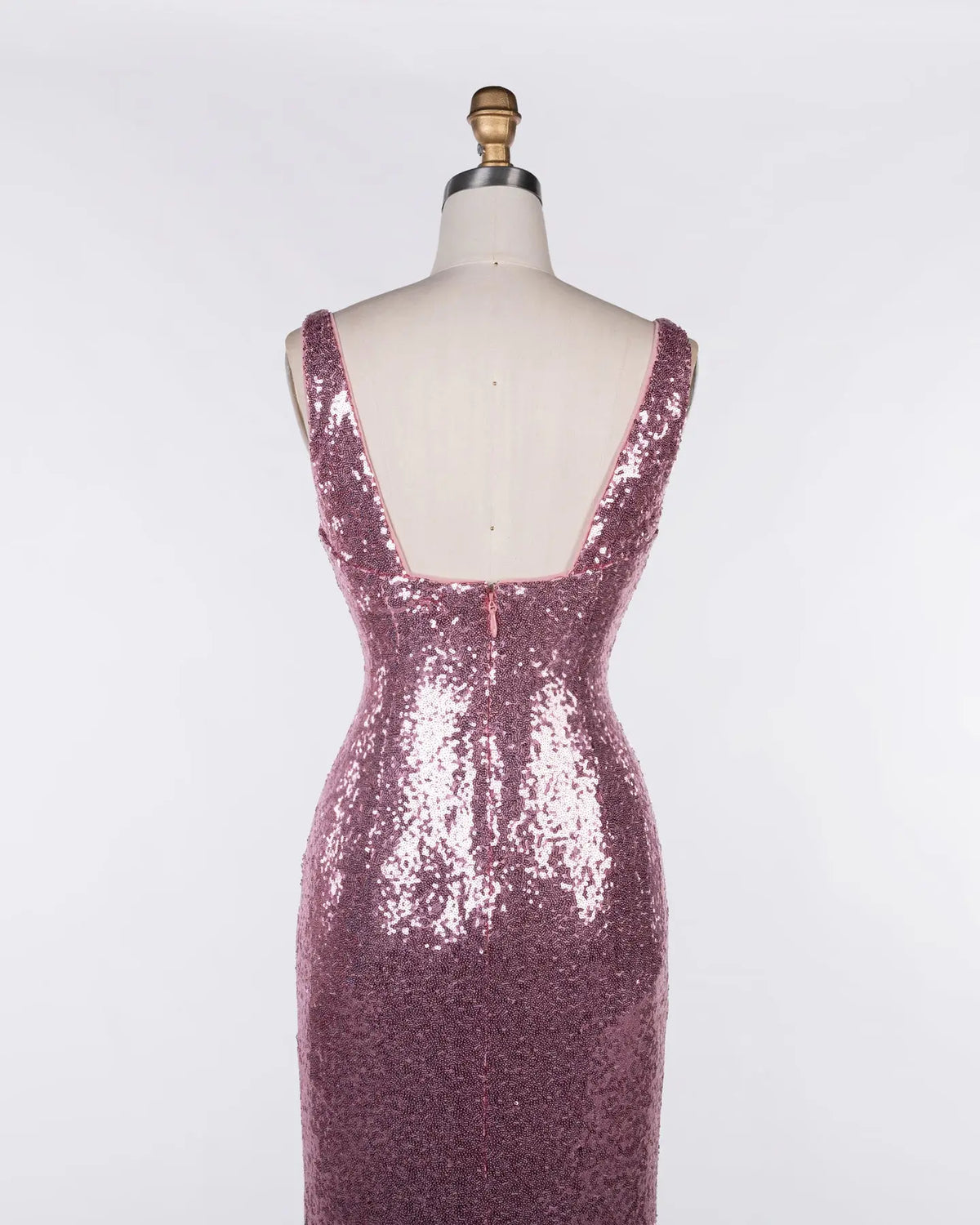 Pink Sequin Crystal Embellished Evening Dress Sheer Fairy