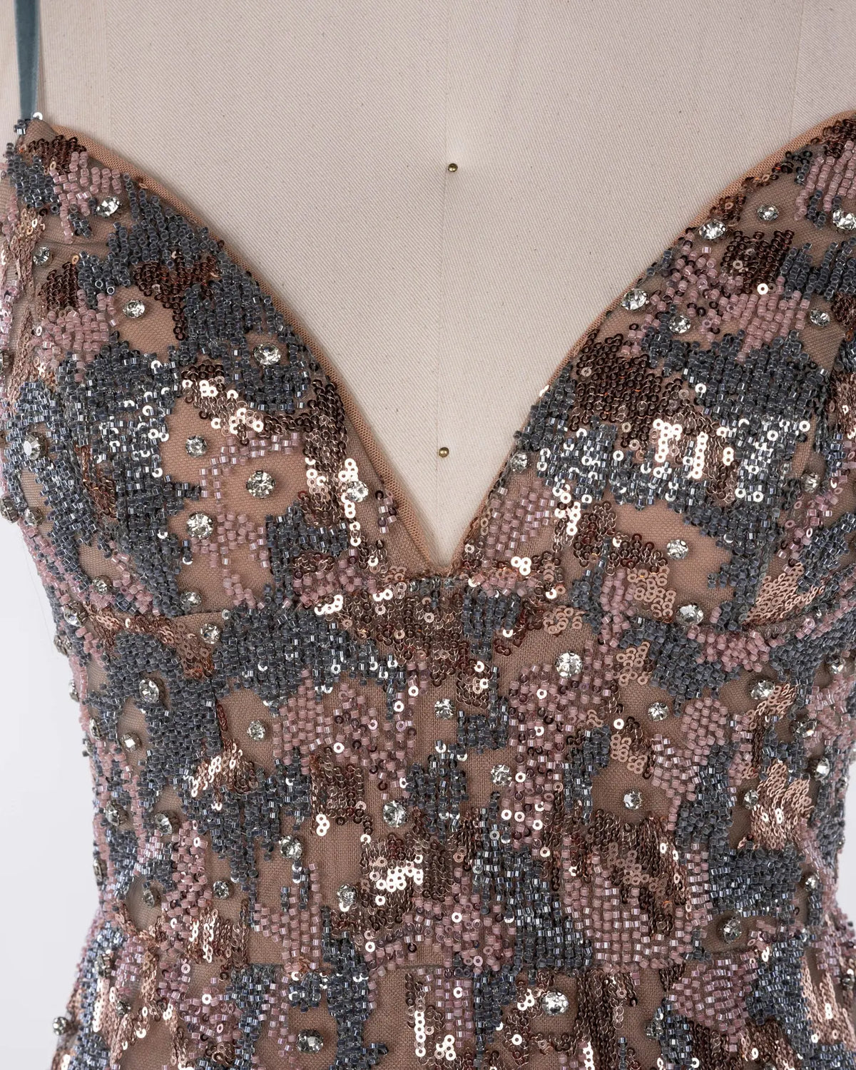 Multicolored Sequin Spaghetti Strap Evening Dress Sheer Fairy