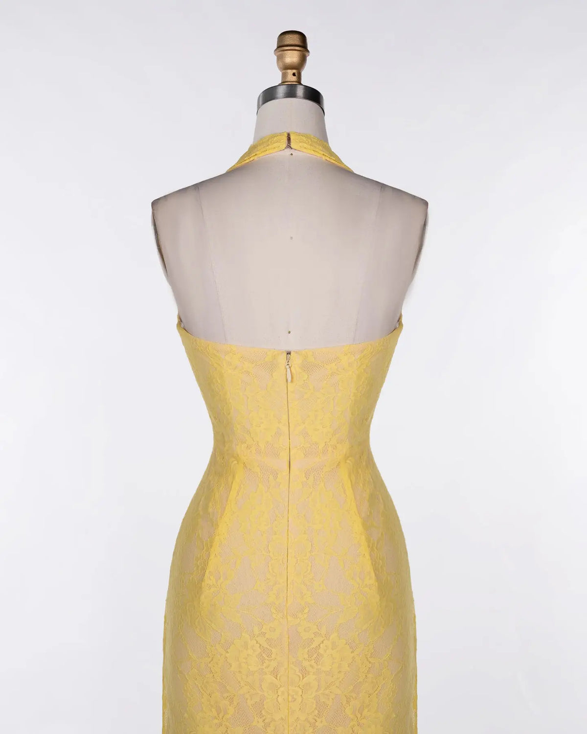 Yellow Tulle Halter Ruched Evening Dress Sheer Fairy