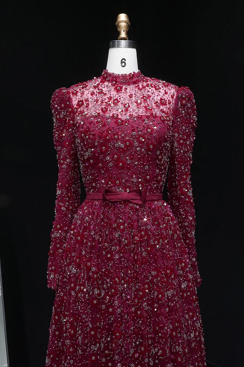 Gorgeous Floral Sequined Sweetheart Neckline A-Line Evening Dress SS701 Sheer Fairy