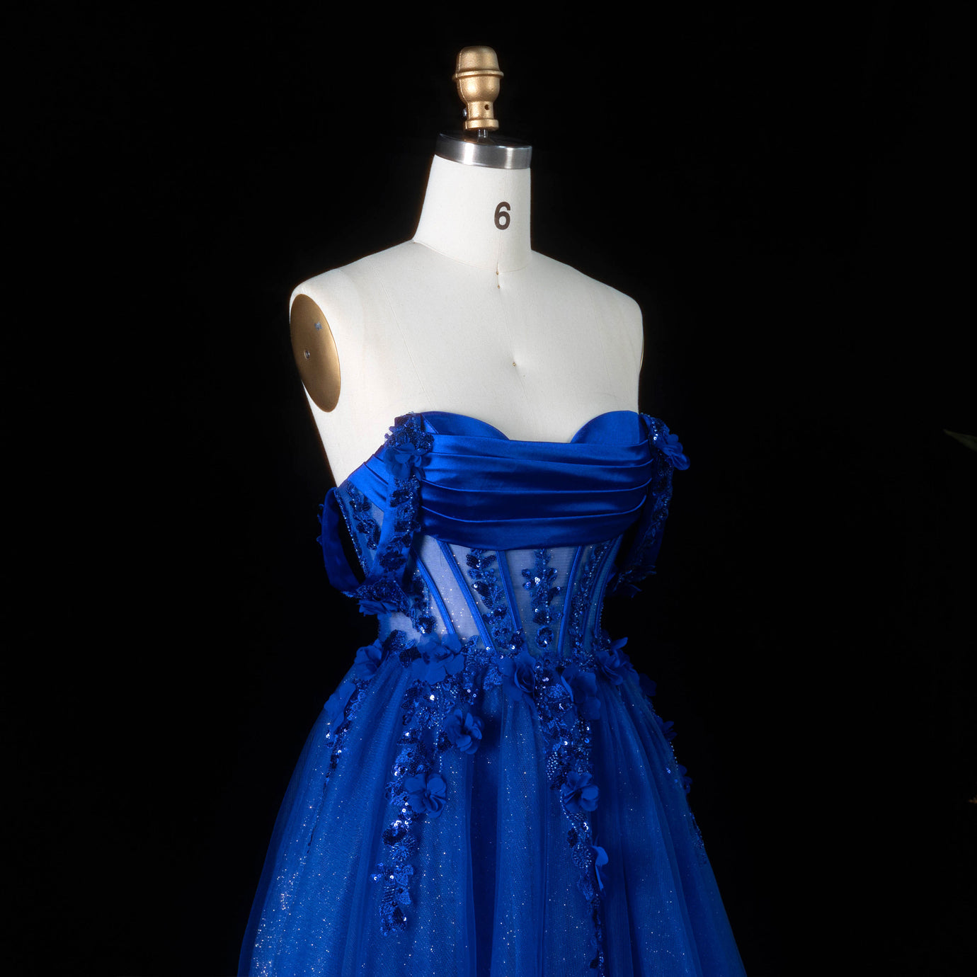 Luxury Fuchsia Metallic Leaf Pattern Strapless A-Line Prom Dress SH180 (Copy) Sheer Fairy