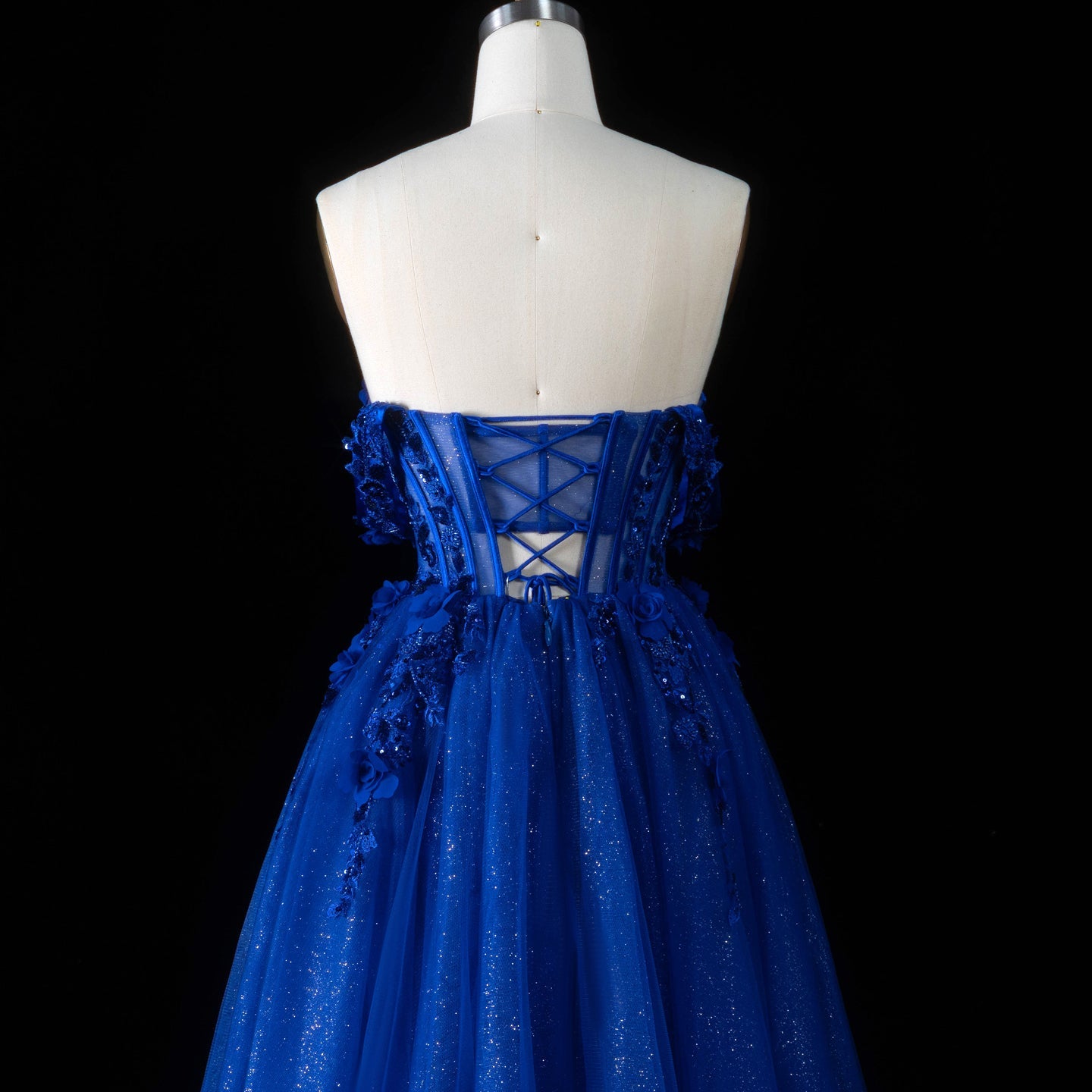 Luxury Fuchsia Metallic Leaf Pattern Strapless A-Line Prom Dress SH180 (Copy) Sheer Fairy