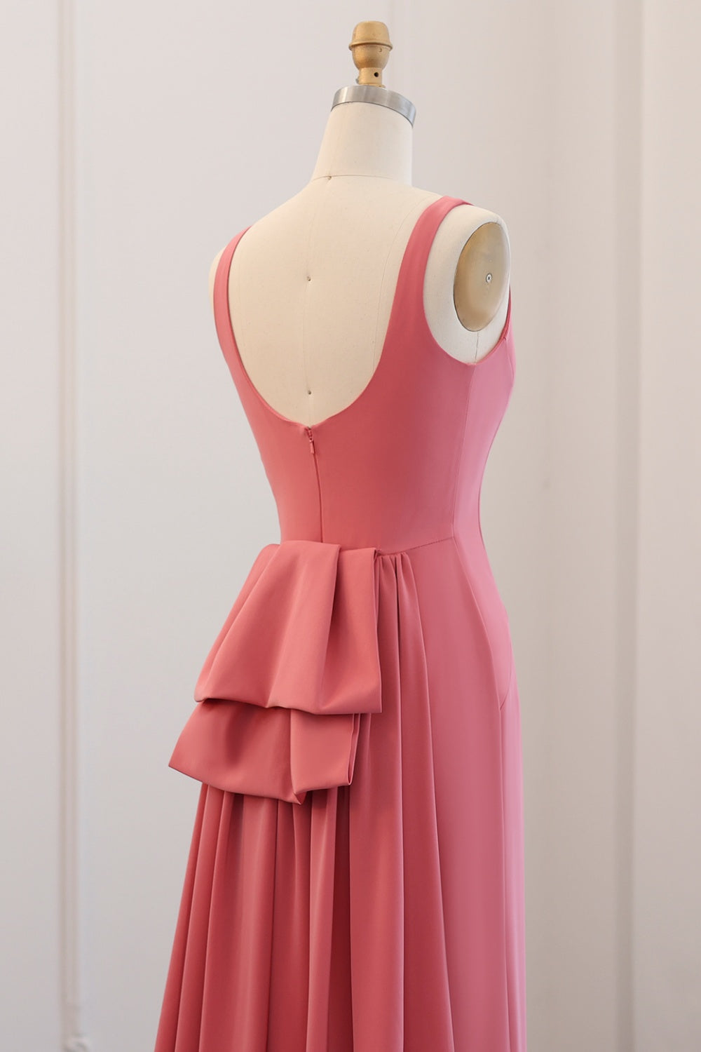 Elegant Coral Pink Butterfly Beaded Evening Dress SS471 Sheer Fairy