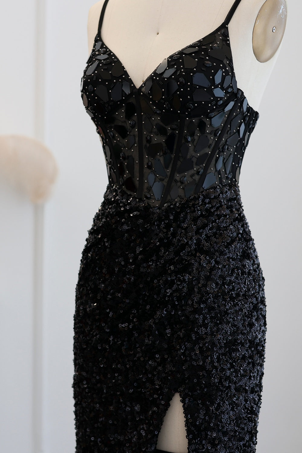 Crimson Red Sequin Sweetheart Mermaid Prom Dress SH307 Sheer Fairy