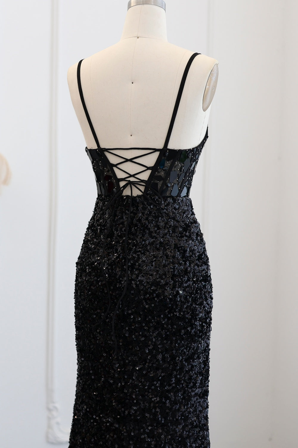 Crimson Red Sequin Sweetheart Mermaid Prom Dress SH307 Sheer Fairy