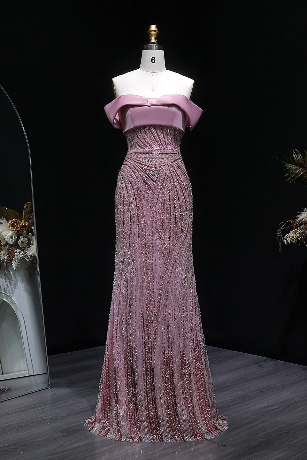 Blush Sequin Strapless Sheath Rose Pink Prom Dress SH136 Sheer Fairy