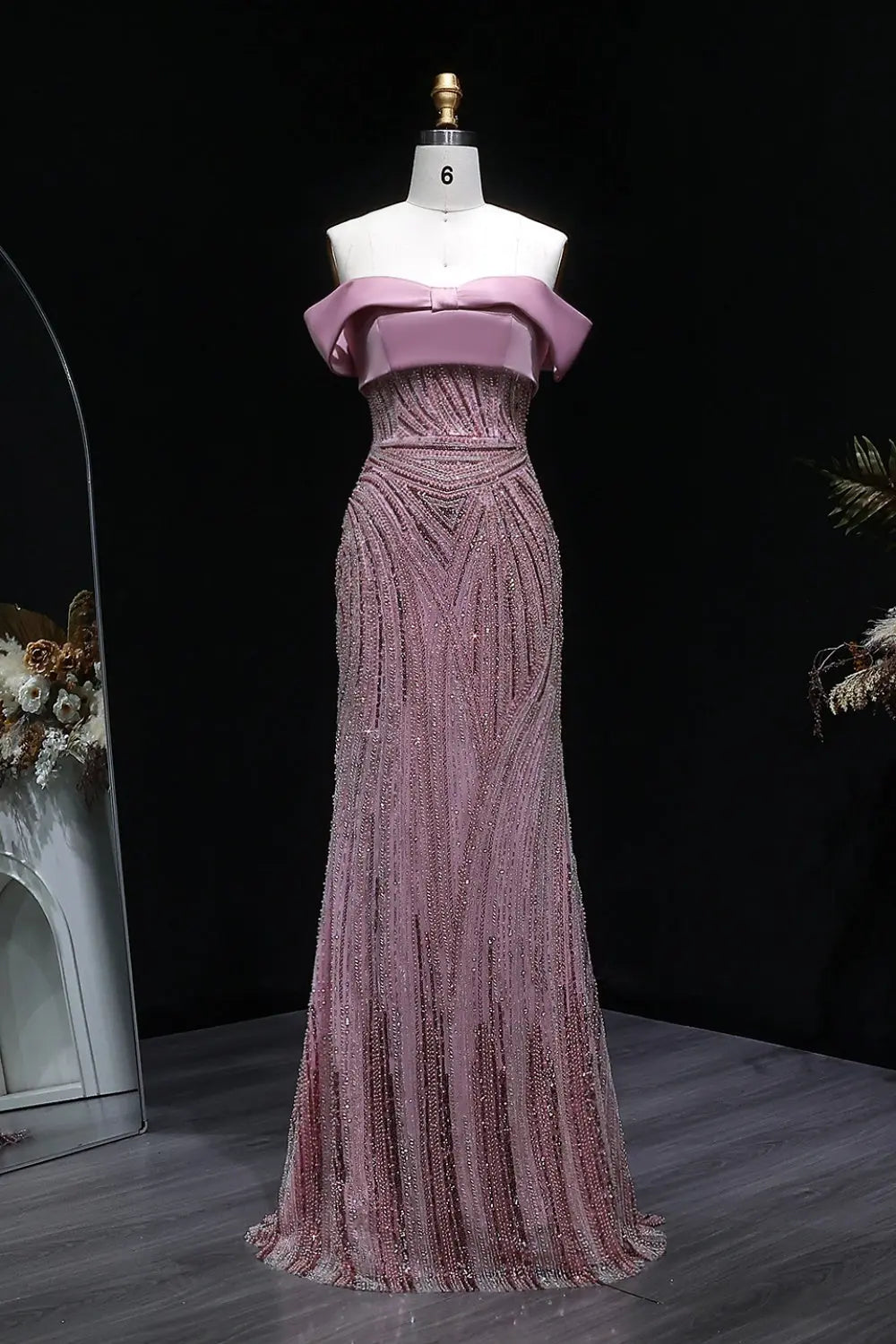 Blush Sequin Strapless Sheath Rose Pink Prom Dress SH136 Sheer Fairy
