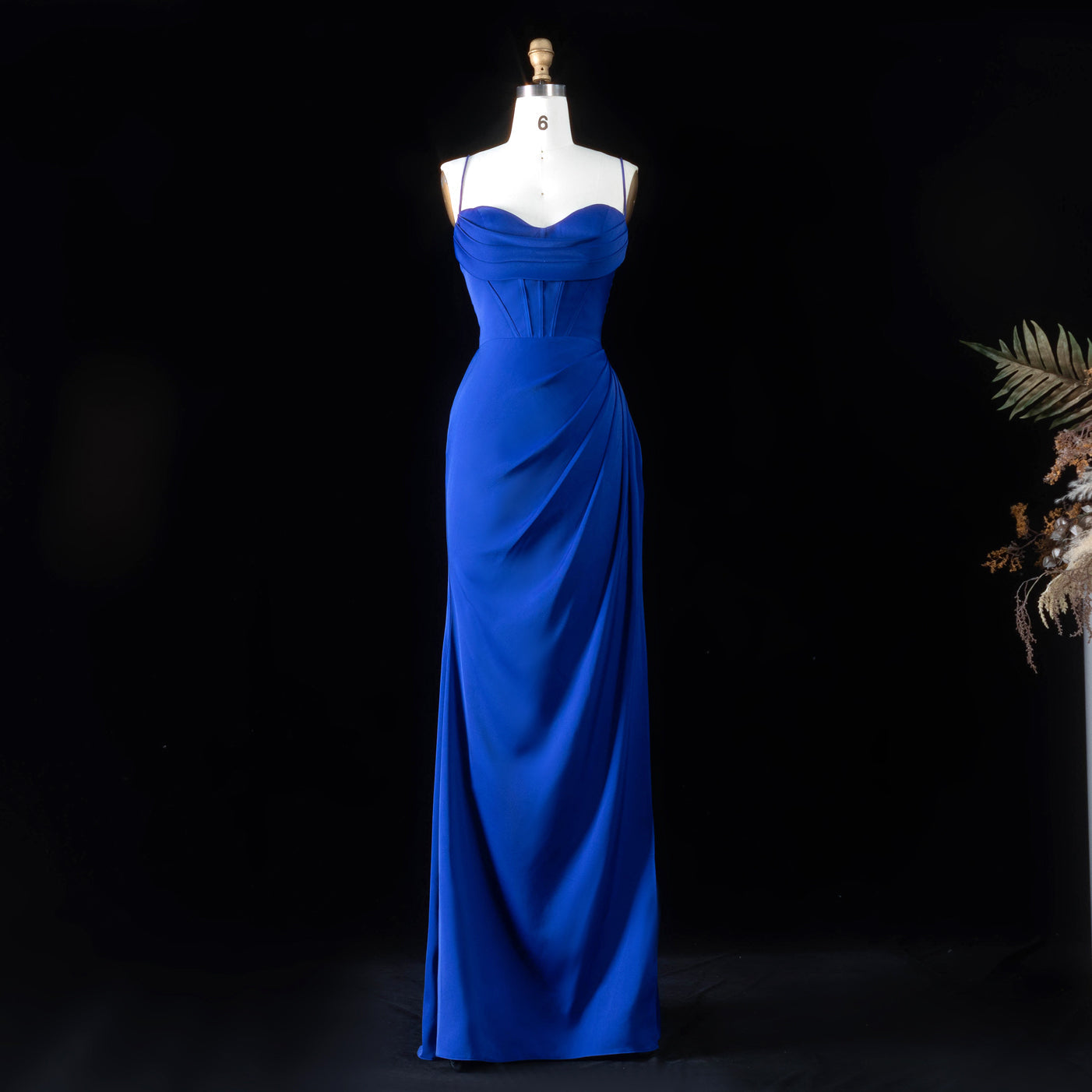 Sleeveless Sexy Mermaid Sheer Lace Royal Blue Prom Dress with tie-back SH091（副本） Sheer Fairy
