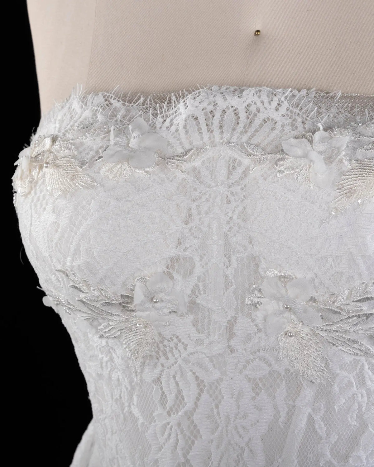 White Strapless Boned Corset Mermaid Wedding Gown with Long Train SW671 Sheer Fairy