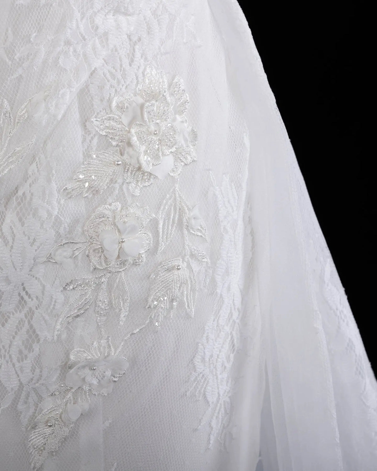 White Strapless Boned Corset Mermaid Wedding Gown with Long Train SW671 Sheer Fairy