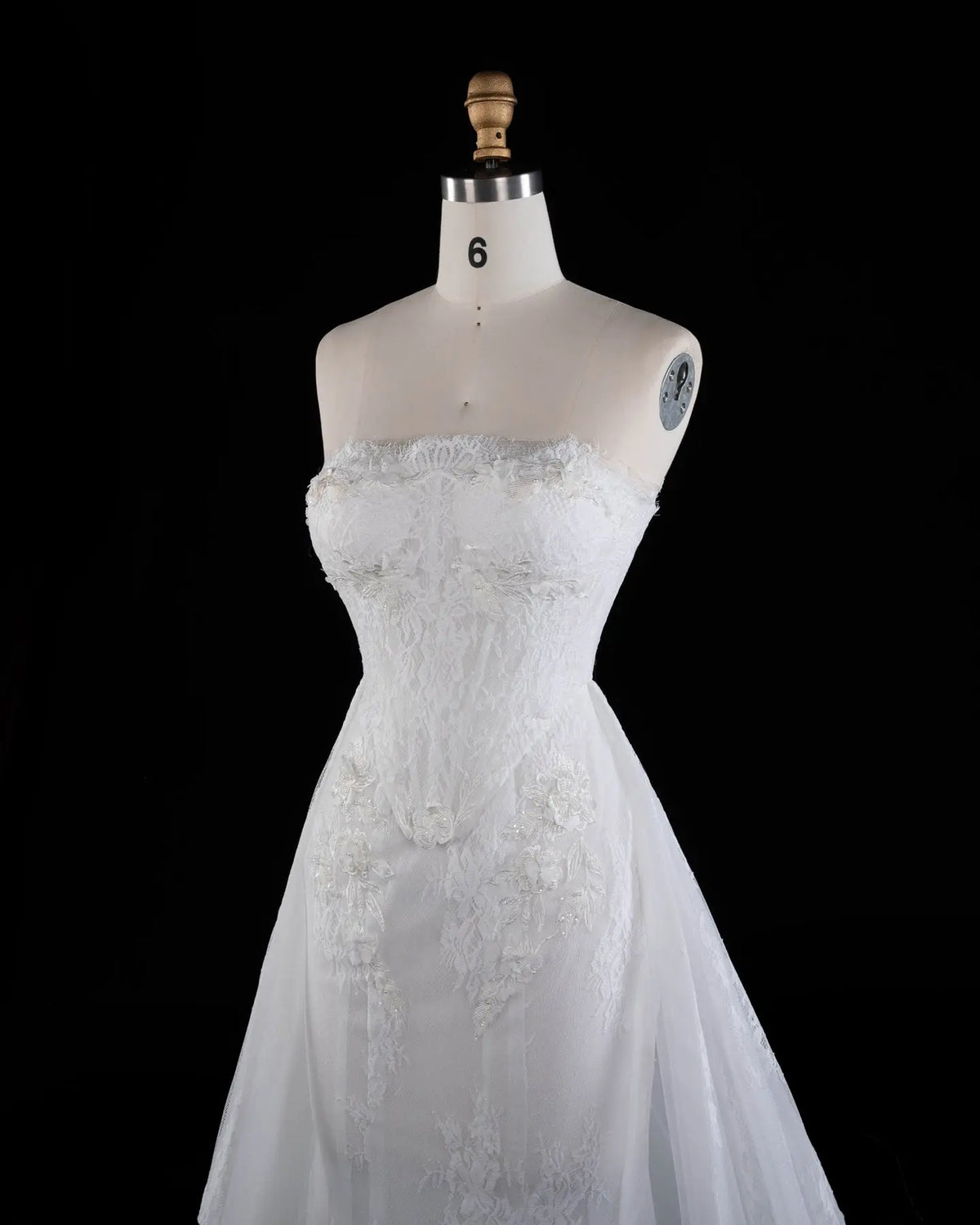 White Strapless Boned Corset Mermaid Wedding Gown with Long Train SW671 Sheer Fairy