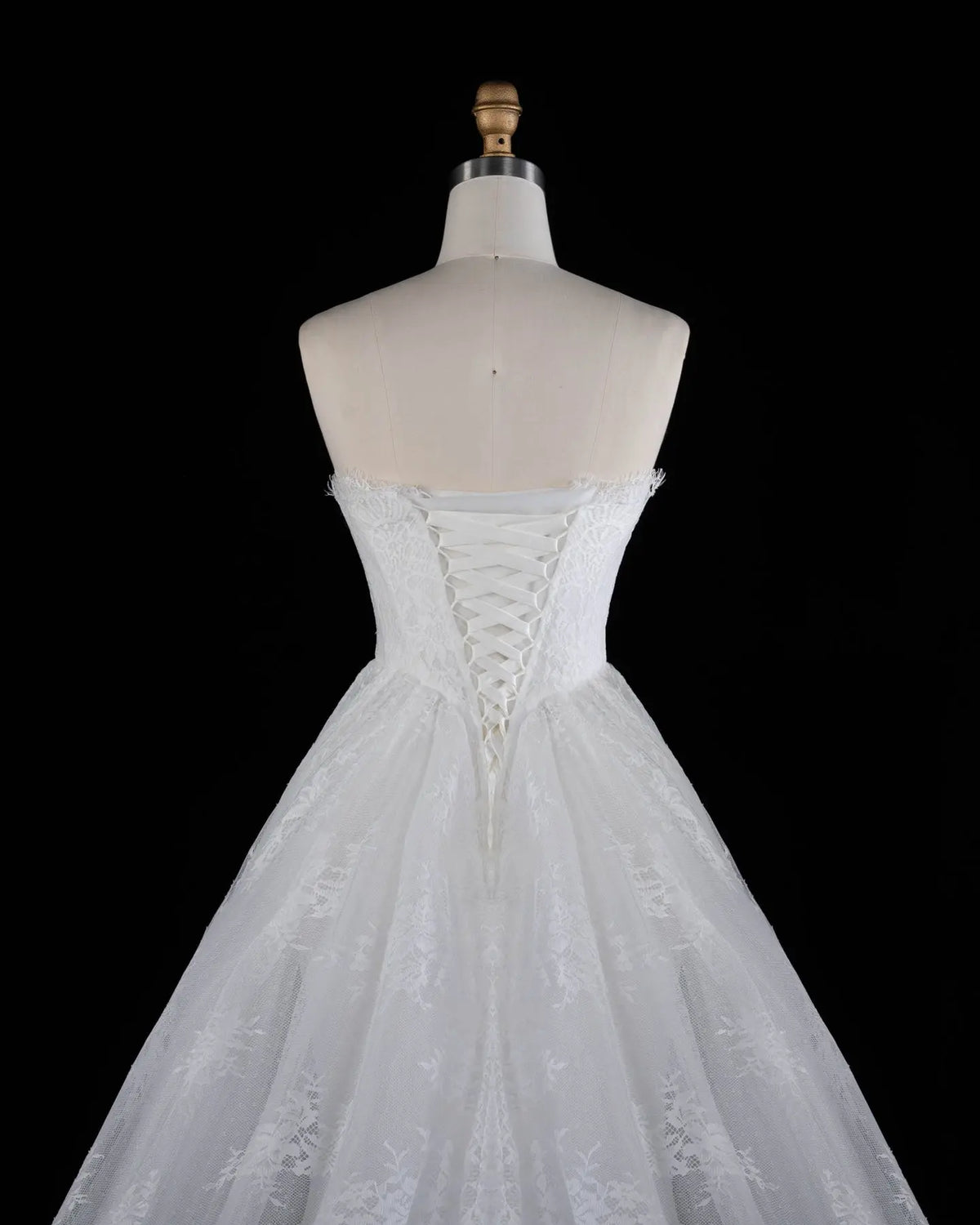 White Strapless Boned Corset Mermaid Wedding Gown with Long Train SW671 Sheer Fairy