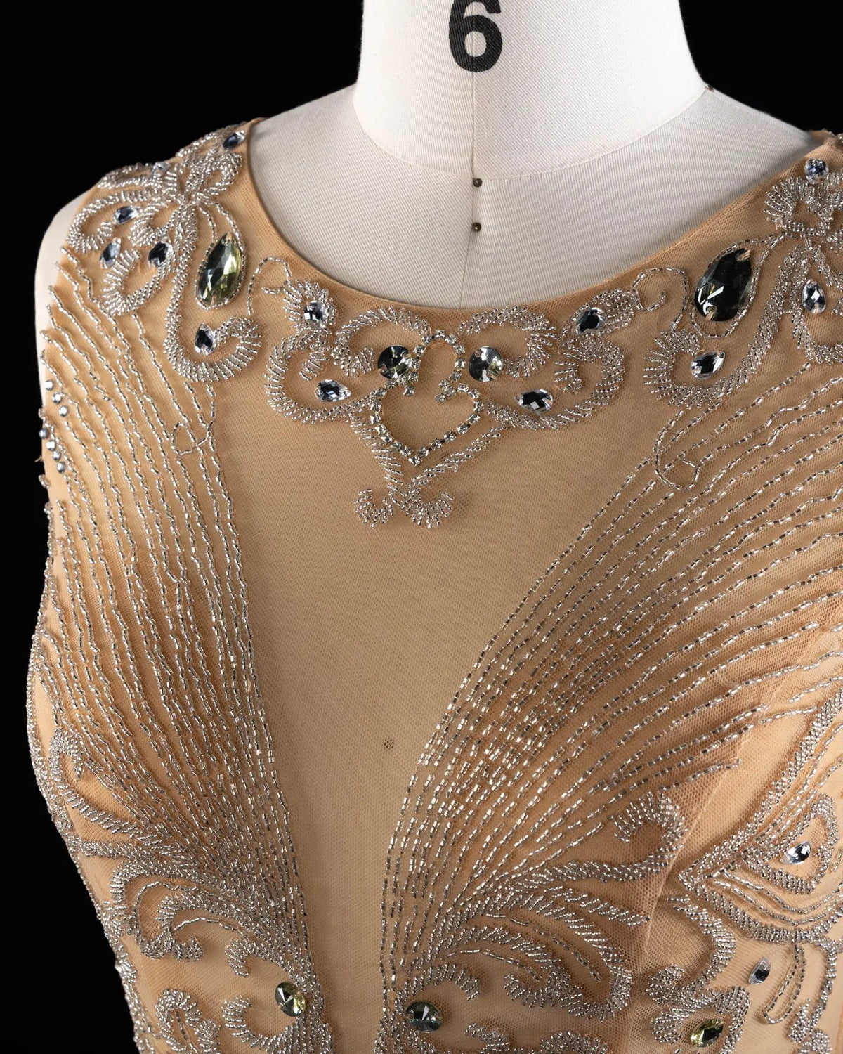 Nude Crystal Embellished Evening Gown SH026 Sheer Fairy