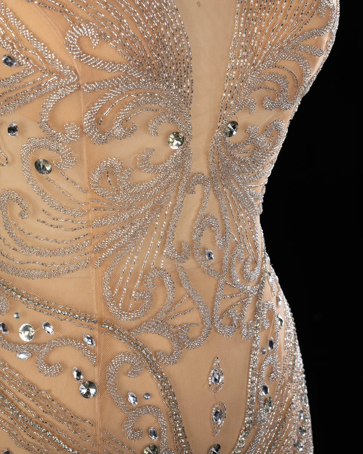 Nude Crystal Embellished Evening Gown SH026 Sheer Fairy