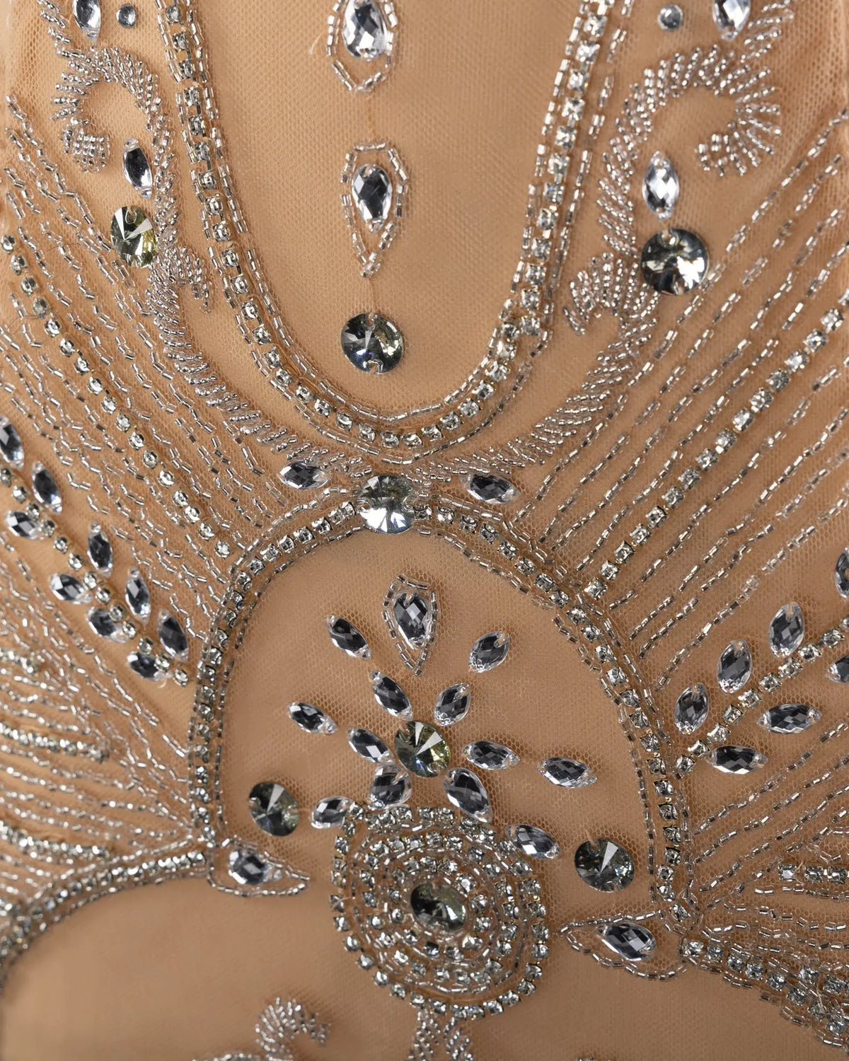 Nude Crystal Embellished Evening Gown SH026 Sheer Fairy