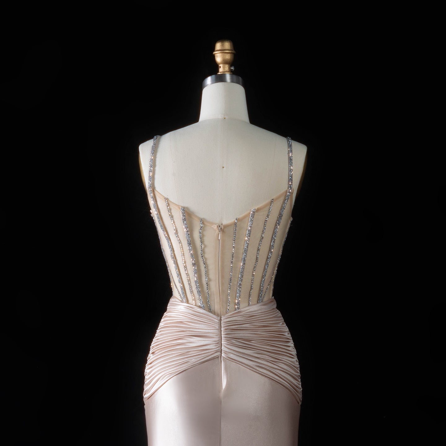 Sleeveless Sexy Mermaid Sheer Lace Champagne evening dress with  Beaded SH093（副本） Sheer Fairy