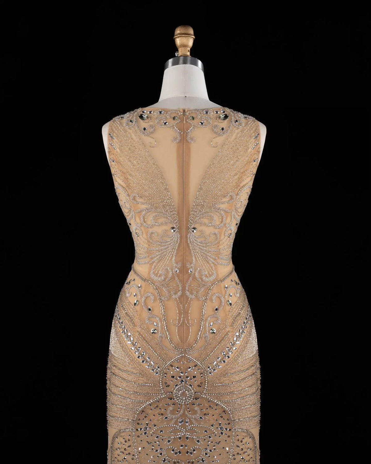 Nude Crystal Embellished Evening Gown SH026 Sheer Fairy