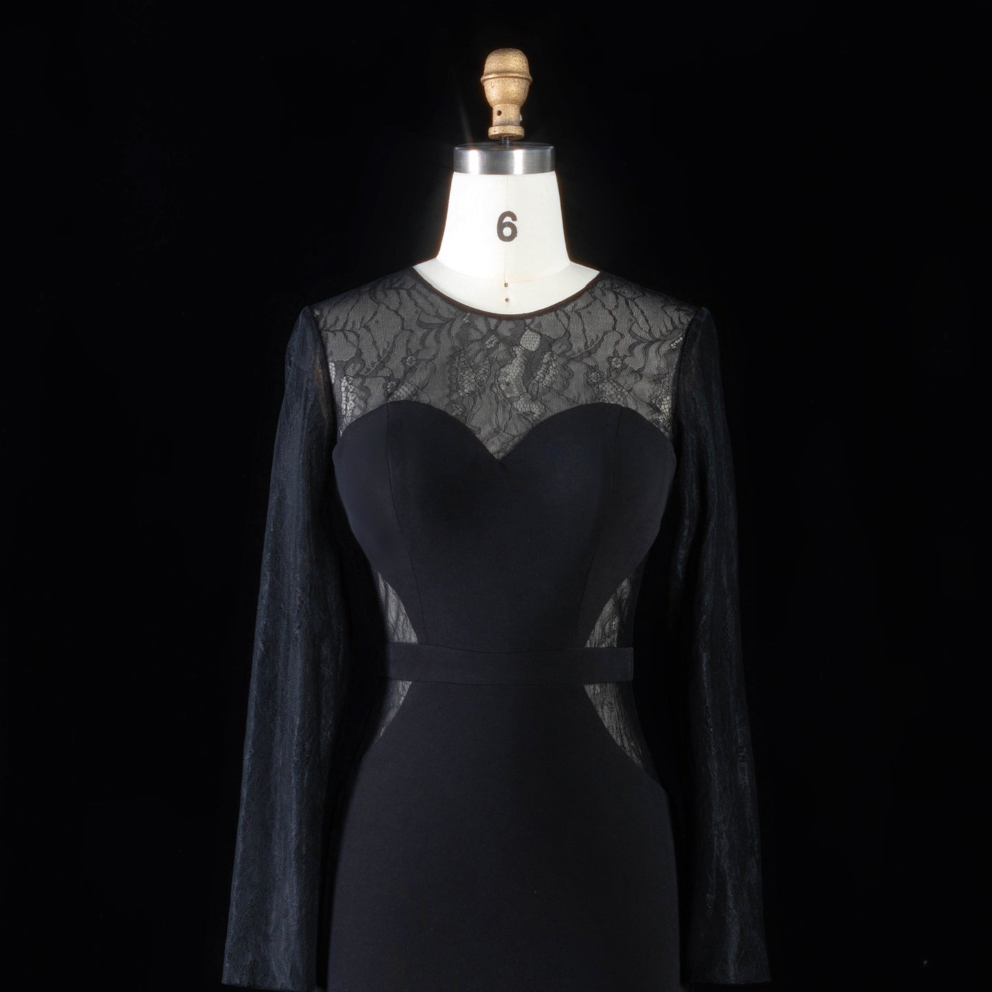 Long Sleeve Sexy Mermaid Sheer Lace Black Prom Dress with Split Side SH096 Sheer Fairy