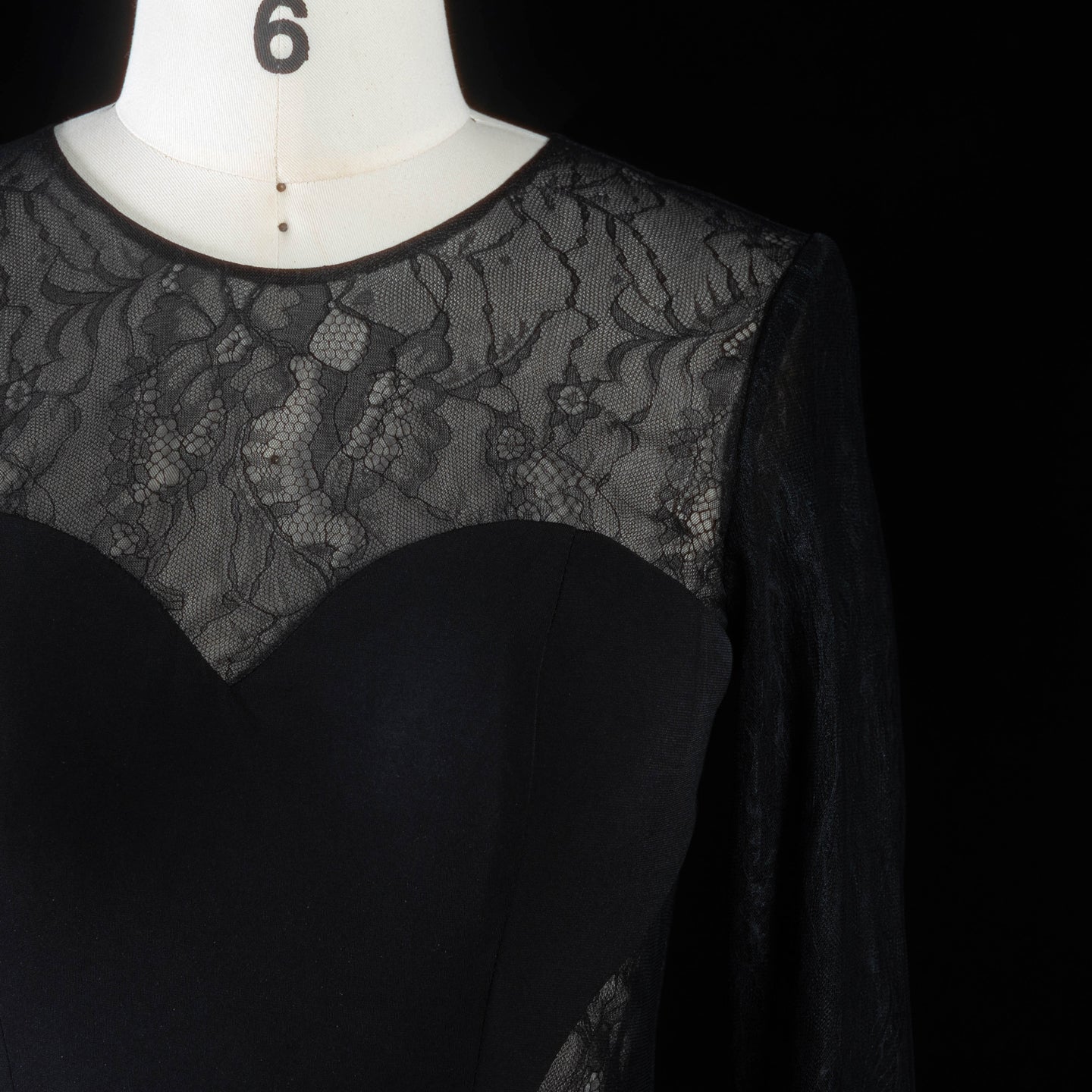 Long Sleeve Sexy Mermaid Sheer Lace Black Prom Dress with Split Side SH096 Sheer Fairy