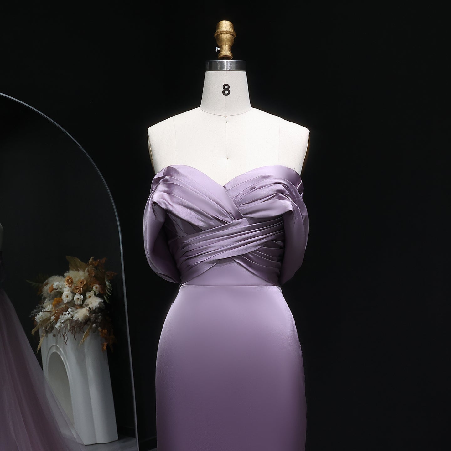 Lilac Satin Mermaid Sweetheart Evening Dress SF096