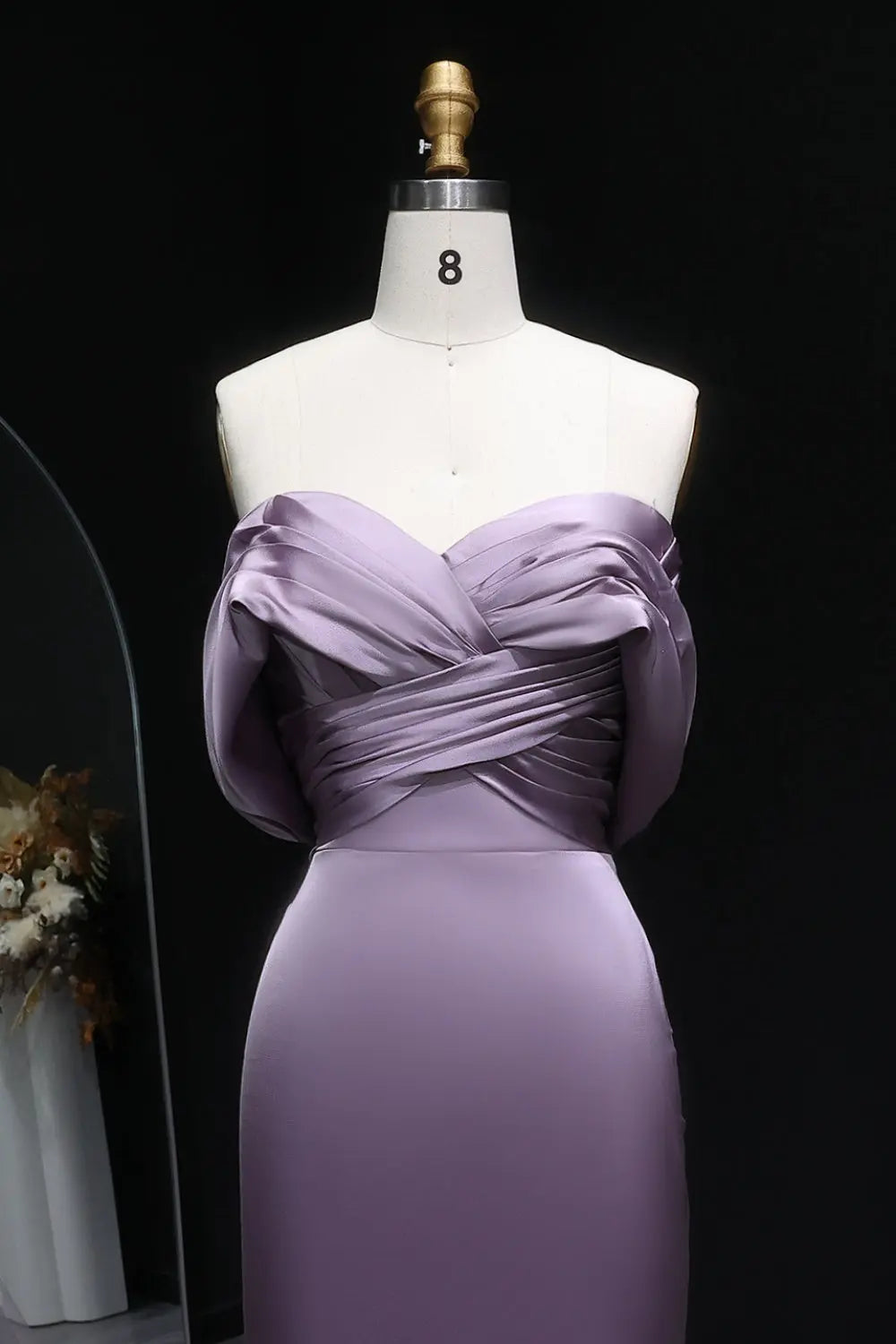 Lilac Satin Mermaid Sweetheart Evening Dress SF096 Sheer Fairy